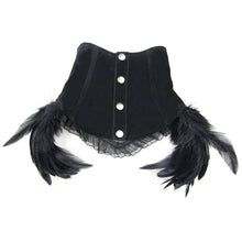Load image into Gallery viewer, CA001 Gothic party accessory sexy women feather velveteen black high collar
