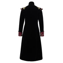 Load image into Gallery viewer, CT11801 Gothic jacquard black stand collar embroidery men long coat
