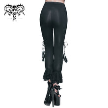 Load image into Gallery viewer, PT025 daily life stylish sexy women gothic lace up ninth bell-bottomed pants
