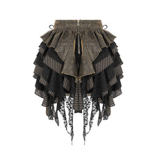 Load image into Gallery viewer, SKT107 Steampunk girls multi-layer wavy edges striped short half skirt with corset
