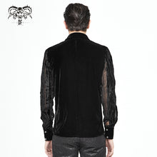 Load image into Gallery viewer, SHT063 Gothic Irregular Stripe Velvet Burnt Out Pleated Basic Style Shirts
