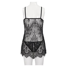 Load image into Gallery viewer, SX006 One-piece sexy lace suspender dress with separate crotch bottom
