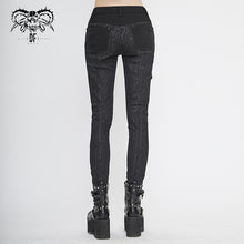 Load image into Gallery viewer, PT142 Cyberpunk circuit printed leather loops women pants
