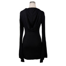 Load image into Gallery viewer, HOW110 daily life classic style flared sleeve women hooded knit dress
