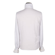 Load image into Gallery viewer, SJM127 punk wedding high collar Gothic chiffon men white shirts with bow tie
