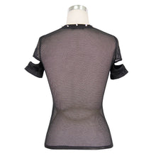 Load image into Gallery viewer, TT034 daily Summer nailed short sleeves sexy women punk rock mesh stretchy T-shirts

