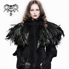 Load image into Gallery viewer, CA011 carnival accessory lace neckline feather gothic shawl for women and men
