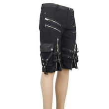 Load image into Gallery viewer, PT029 punk rock adjustable zippered summer men shorts with loops

