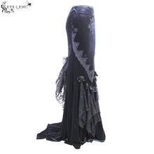 Load image into Gallery viewer, ESKT003 party rose embossed gothic velvet gown long half fishtail skirt
