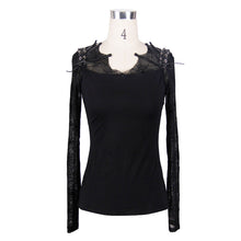 Load image into Gallery viewer, TT013 transparent spider web back mesh long sleeve punk black sexy women t-shirts
