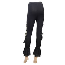 Load image into Gallery viewer, PT025 daily life stylish sexy women gothic lace up ninth bell-bottomed pants
