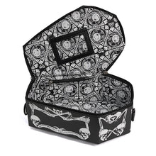 Load image into Gallery viewer, AS133 black Gothic 3D Skull printing leather coffin shoulder bag and handbag

