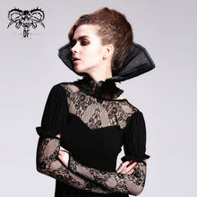 Load image into Gallery viewer, AS007 Gothic party accessory women organza stand up black collar
