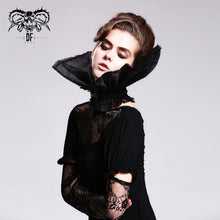 Load image into Gallery viewer, AS007 Gothic party accessory women organza stand up black collar
