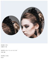 Load image into Gallery viewer, AS024 sexy women headwear Gothic black roses velvet headband
