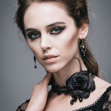 Load image into Gallery viewer, AS025 Gothic rose beaded sexy women hollow out lace necklace
