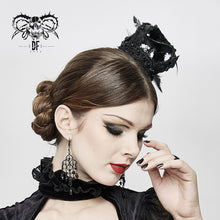 Load image into Gallery viewer, AS052 Gothic cosplay women cross crown headwear with feather
