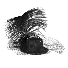 Load image into Gallery viewer, AS054 Gothic feather sexy women mesh headwear small hats with hairclip
