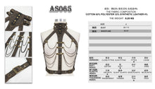 Load image into Gallery viewer, AS065 steampunk accessories brown women distressed body harness with chains
