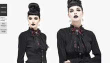 Load image into Gallery viewer, AS07302 black and red Gothic lace bow tie
