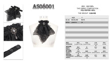 Load image into Gallery viewer, AS08001 black Gothic chiffon lace bow tie
