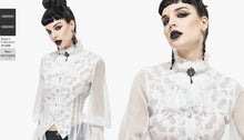 Load image into Gallery viewer, AS08002 white Gothic chiffon lace bow tie
