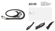 Load image into Gallery viewer, AS120 SM soft black leather long sex whip with tassels
