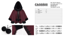 Load image into Gallery viewer, CA02802 wine double sided woolen contrast color shawl with fur
