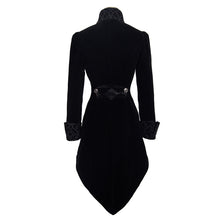 Load image into Gallery viewer, CT02001 gothic ladies embroidered high collar black dovetail velveteen coat
