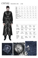 Load image into Gallery viewer, CT07402 Black and silver palace floral men long waistcoat
