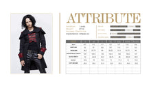 Load image into Gallery viewer, CT110 punk black and red chain shape ribbons game men long coat

