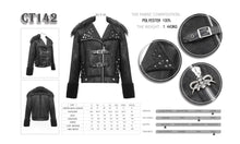 Load image into Gallery viewer, CT142 decadent punk warm spiked fur collar men wool short jacket with loops
