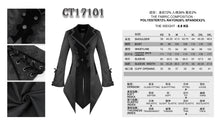 Load image into Gallery viewer, CT17101 Wave pattern black Gothic fake two-piece jacquard coat
