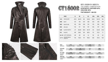 Load image into Gallery viewer, ct18002 brown puff big-collar long men leather coat
