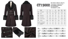 Load image into Gallery viewer, CT19002 red Gothic fur collar coat
