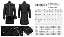 Load image into Gallery viewer, CT19901 Gothic dark pattern four-breasted black coat
