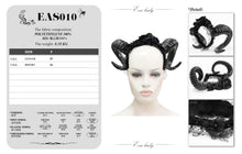 Load image into Gallery viewer, EAS010 Gothic horns rose headband
