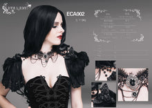 Load image into Gallery viewer, ECA002 Gothic lace short sleeve sexy women shawl with necklace
