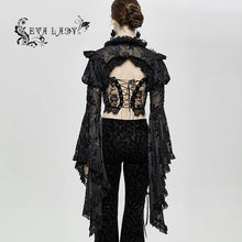 Load image into Gallery viewer, ECA008 sexy women big flared sleeves super short gothic lace shawl
