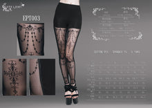Load image into Gallery viewer, EPT003 witch elastic waistband flocking printed transparent stretchy mesh sexy women leggings
