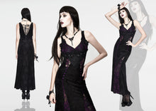 Load image into Gallery viewer, ESKT022 Gothic party nipped waist purple formal gown long rose lace booty package hip dress
