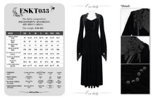 Load image into Gallery viewer, ESKT033 V neck flare sleeves velvet fringed lace gothic sexy ladies women black long party dress
