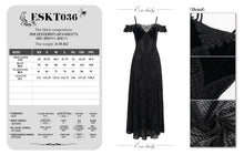 Load image into Gallery viewer, ESKT036 sexy ladies horizontal neck high slit gothic party slip dress black
