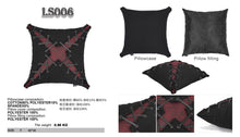 Load image into Gallery viewer, LS006 Punk black and red X-shaped pillow
