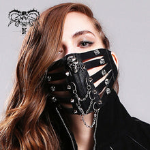 Load image into Gallery viewer, MK005 Black metallic skull hollow out punk mask for women and men
