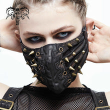 Load image into Gallery viewer, MK01502 bronze punk rock metallic sharp nails steampunk leather mask
