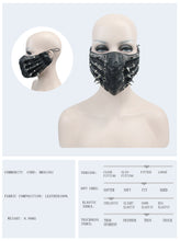 Load image into Gallery viewer, MK01501 unique punk metallic spiked leather mask for women and men
