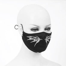 Load image into Gallery viewer, MK02302 black and white punk 3D wing printed mask for women and men
