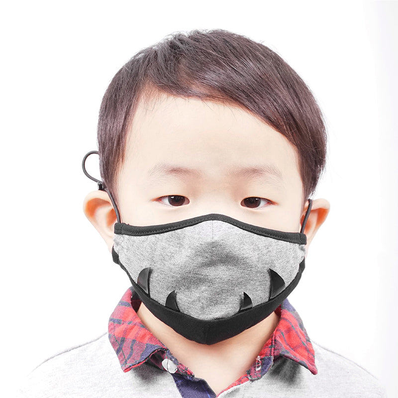 MK041 black and grey punk tusklike cotton masks for children