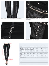 Load image into Gallery viewer, PT01801 daily life punk women black skinny pants with leg bag
